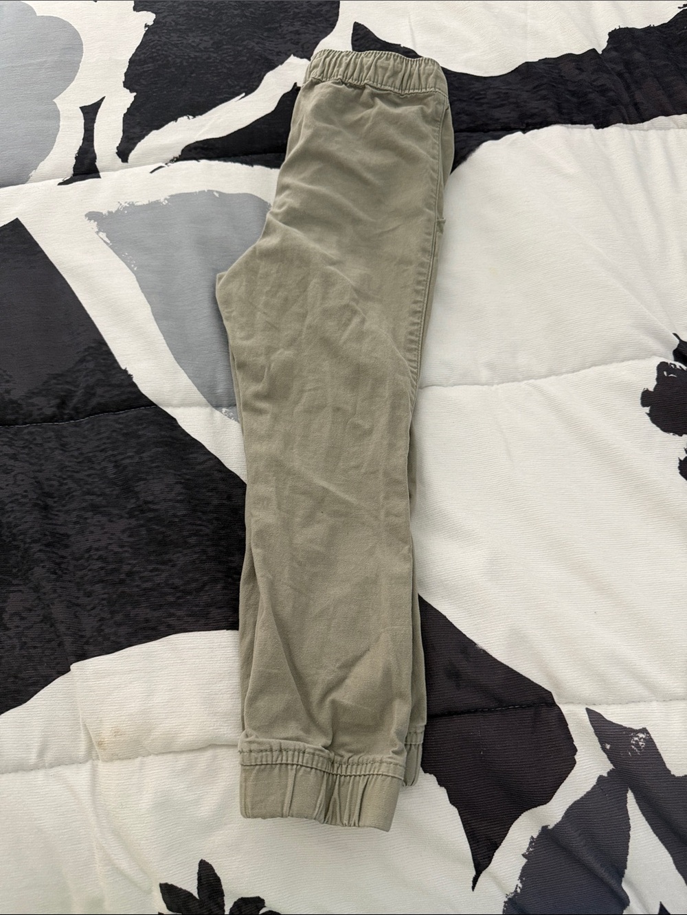 Kids Olive Green Casual Jogger Pants